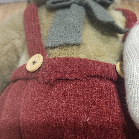 Christmas Teddy Bear 17" Standing Hat Stocking Wagon Creative Design - Picture 13 of 14